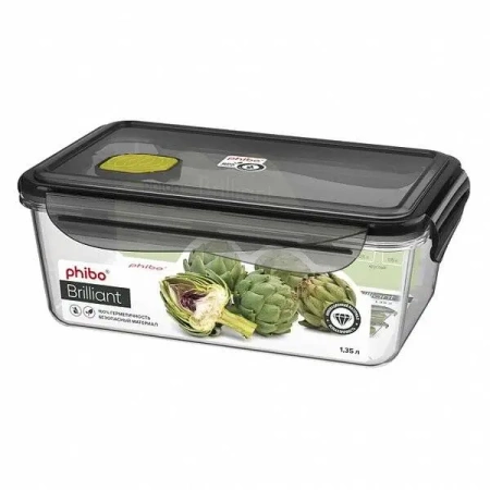 Контейнер для продуктов герметичный с клапаном Brilliant 4311795 (1,35л, прямоугольный)